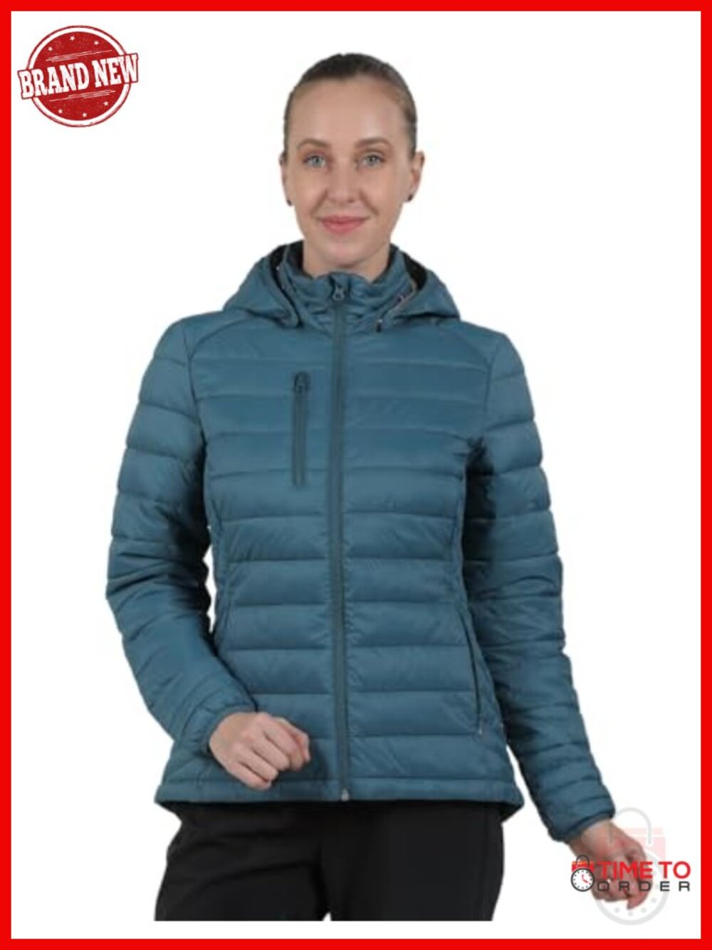 Synthetic Insulated Down Puffer Jacket Hooded Water Resistant Packable
